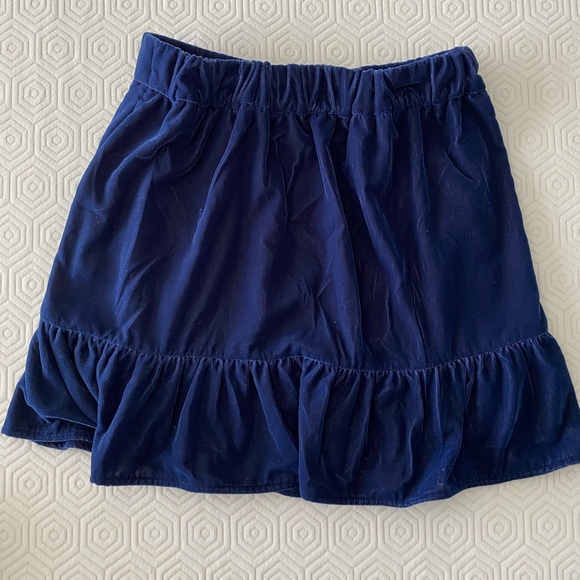 J.Crew Velvet Mini Skirt with Ruffle Hem in Deep Navy - Picture 3 of 4